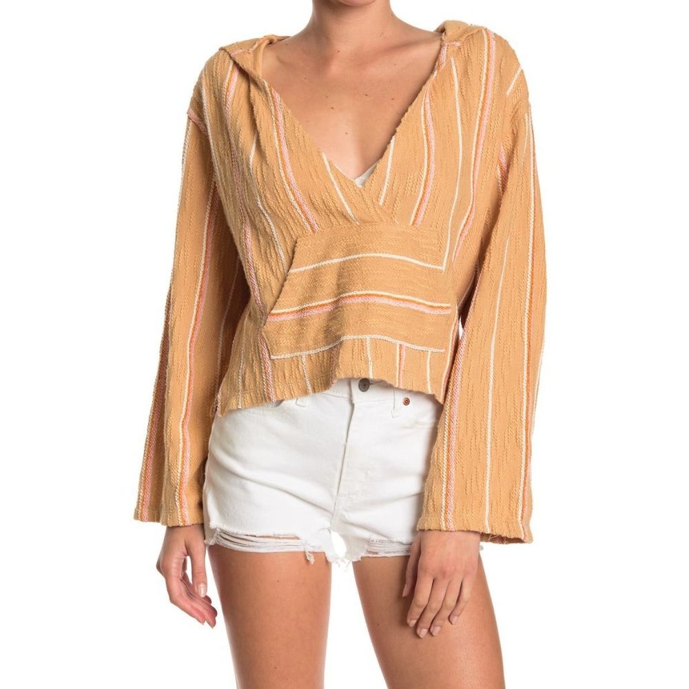 NWT Revolve L SPACE Paradise Stripe Print Pullover Hooded Womens Size Medium